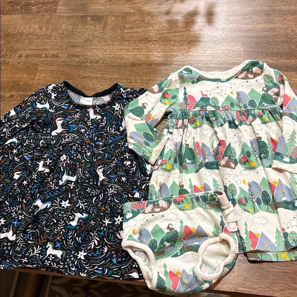 2 Hanna Andersson Dresses. 2T. Cotton. Very good condition.
